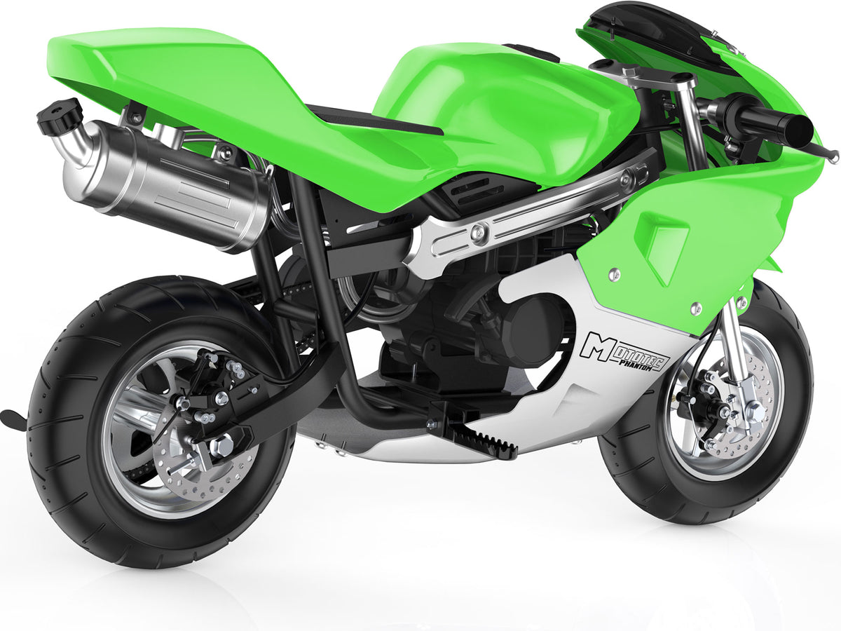 MotoTec Phantom Gas Pocket Bike 49cc 2-Stroke Green - view 3