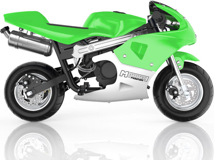 MotoTec Phantom Gas Pocket Bike 49cc 2-Stroke Green - view 4