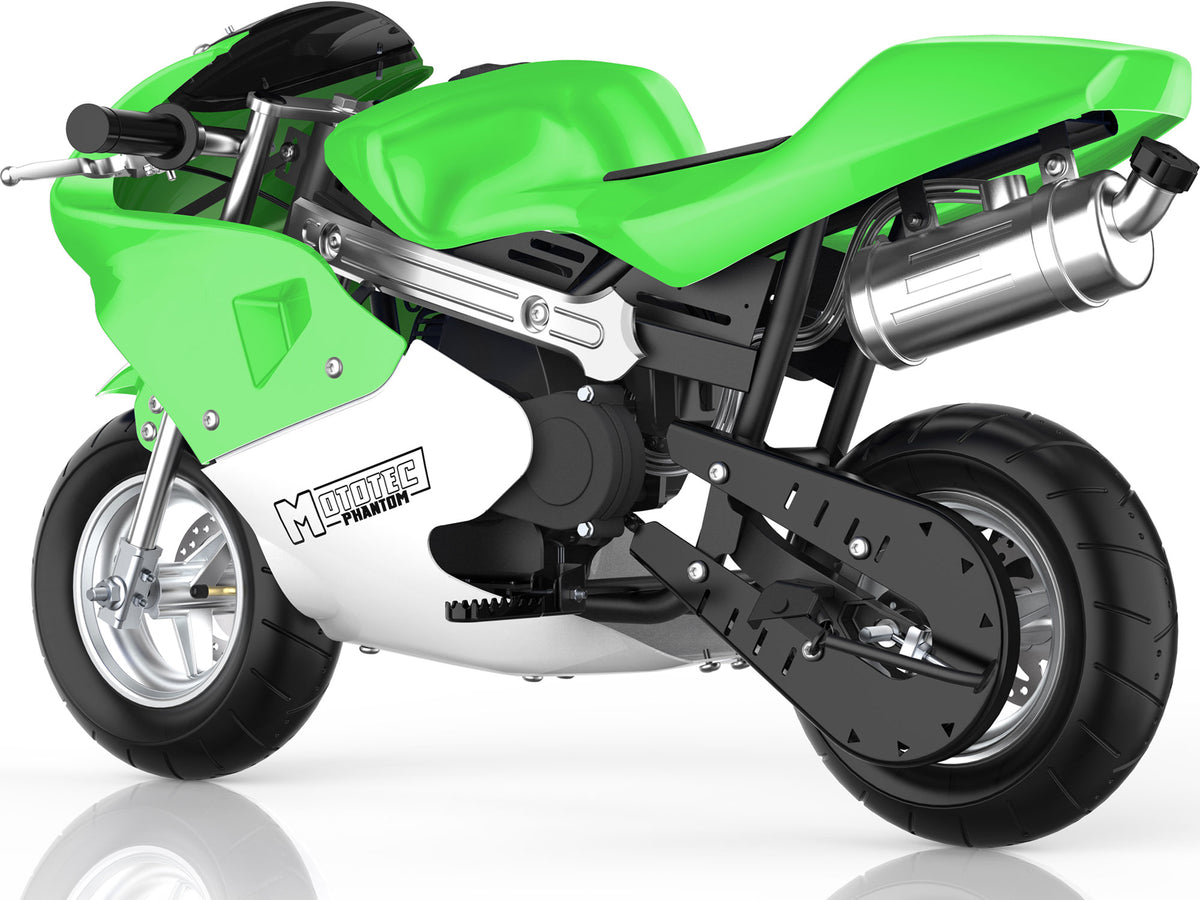 MotoTec Phantom Gas Pocket Bike 49cc 2-Stroke Green - view 5