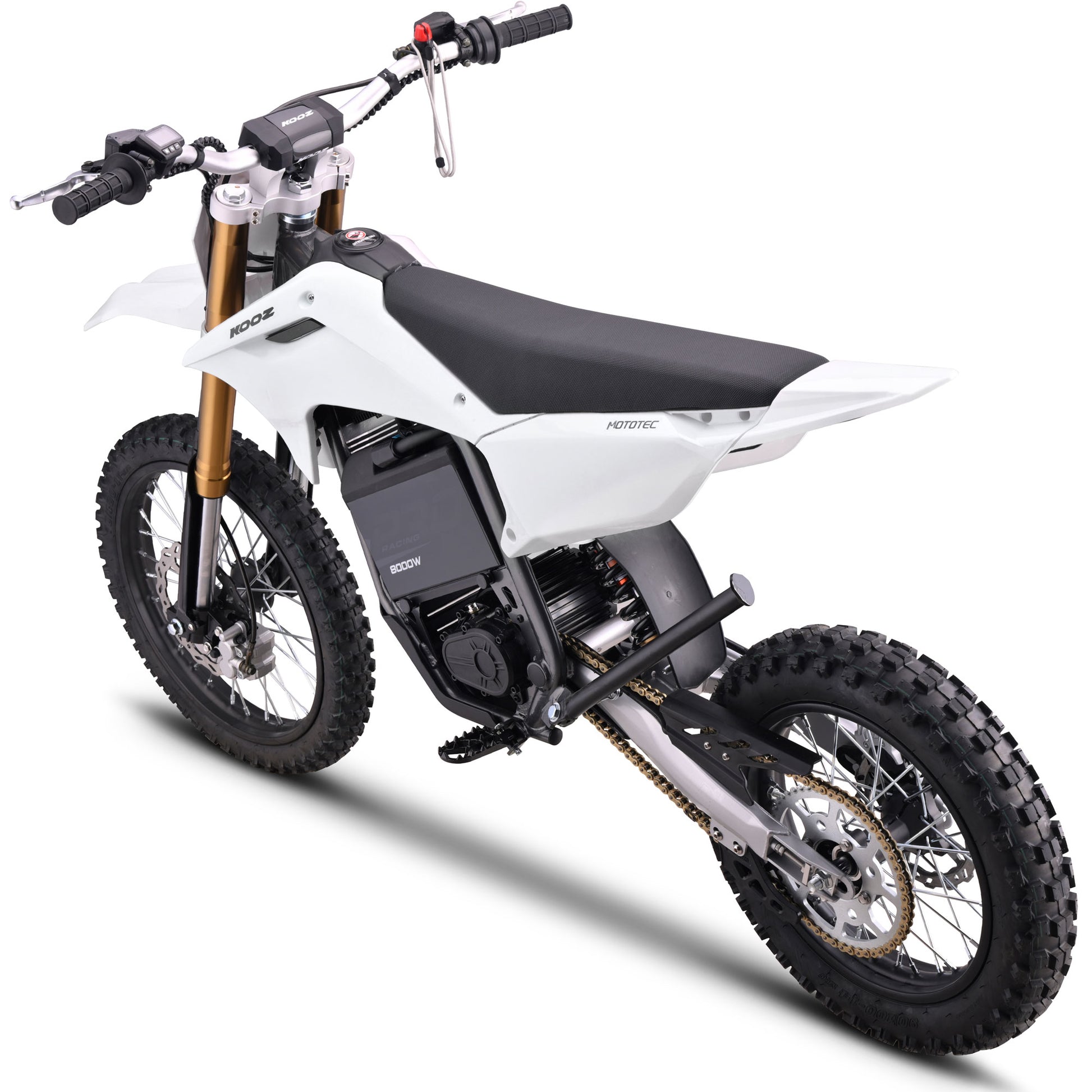 MotoTec 72V 8000W Pro Electric Dirt Bike 17/14 Lithium White - view 9