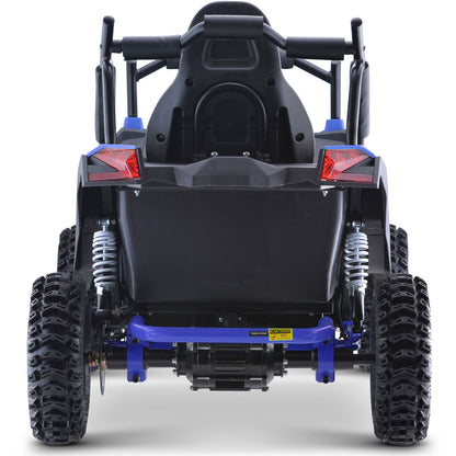 MotoTec Raider Kids UTV 48V 1200W Full Suspension Blue - view 3