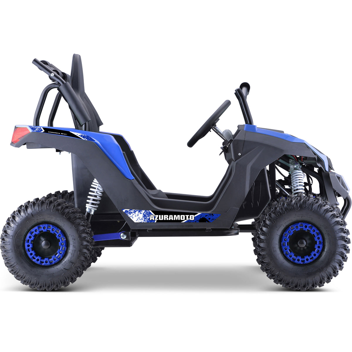 MotoTec Raider Kids UTV 48V 1200W Full Suspension Blue - view 4