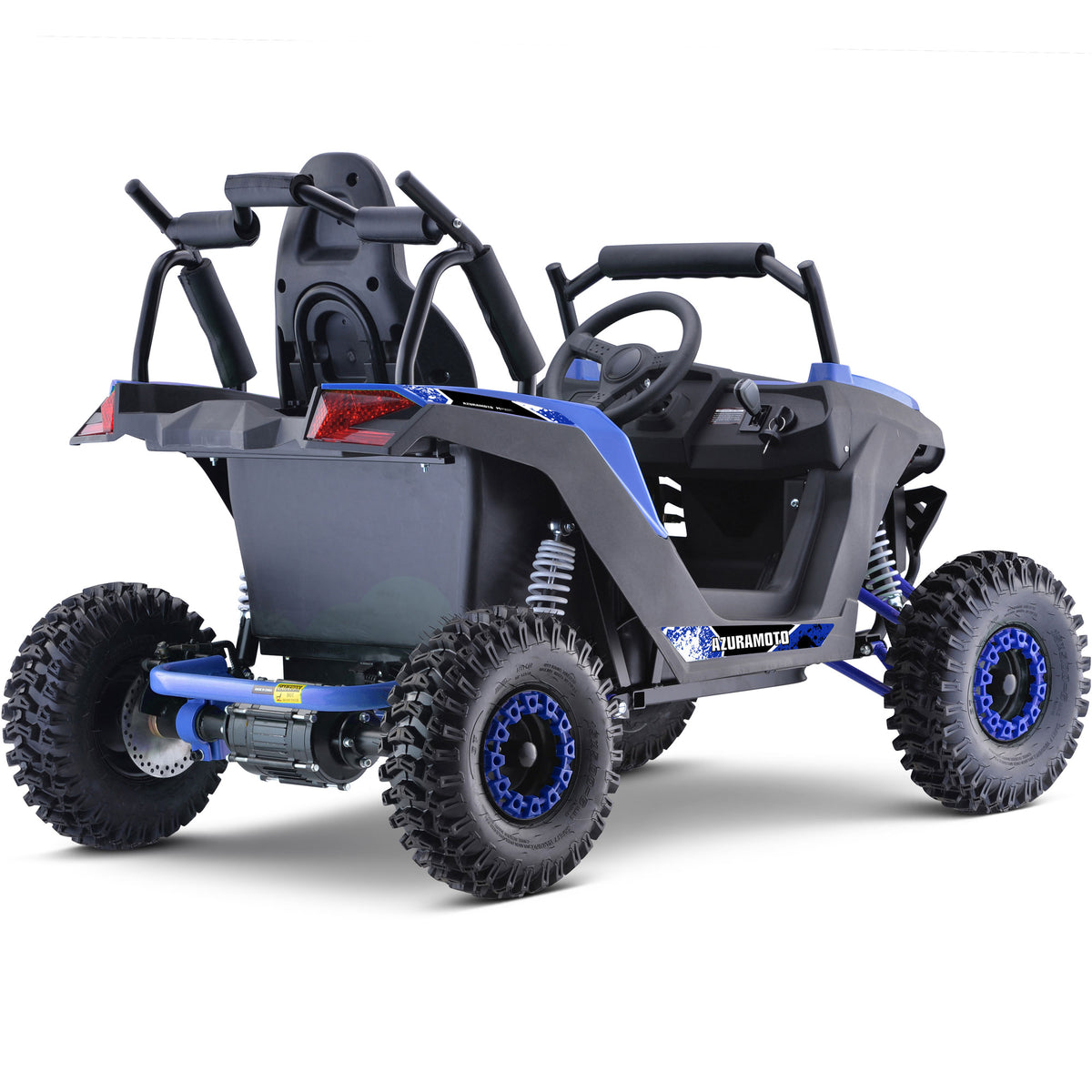 MotoTec Raider Kids UTV 48V 1200W Full Suspension Blue - view 5