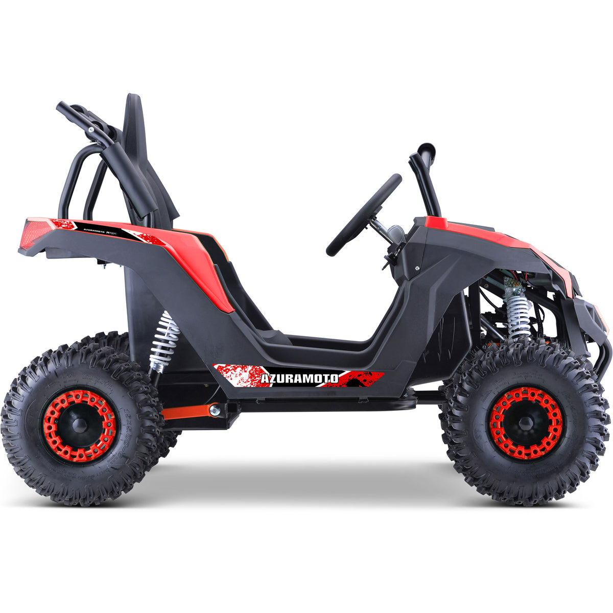 MotoTec Raider Kids UTV 48V 1200W Full Suspension Red - view 4