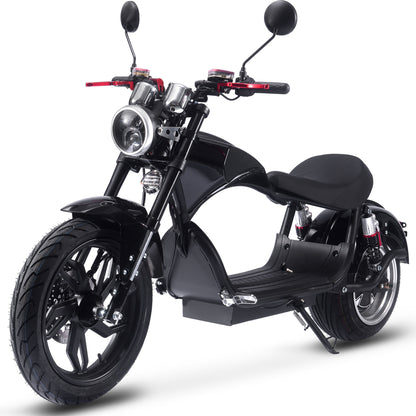 MotoTec Raven 60V 30Ah 2500W Lithium Electric Scooter Black