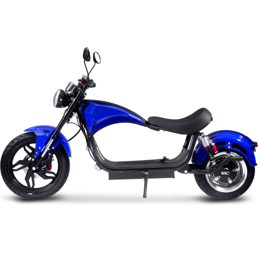 MotoTec Raven 60V 30Ah 2500W Lithium Electric Scooter Blue - view 2