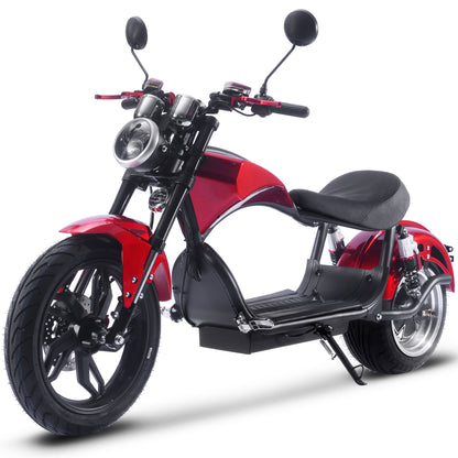 MotoTec Raven 60V 30Ah 2500W Lithium Electric Scooter Red