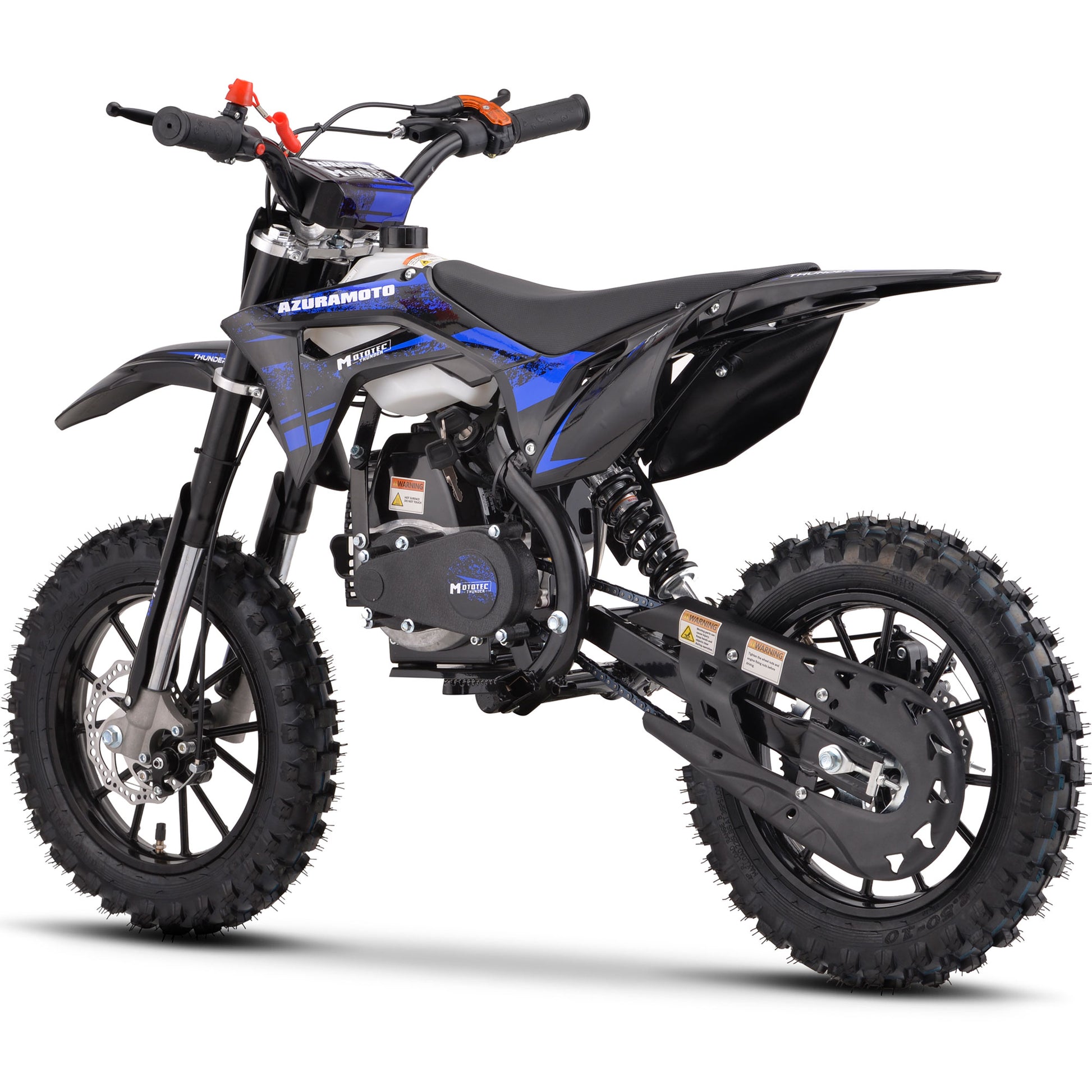 MotoTec Thunder 50cc 2-Stroke Kids Gas Dirt Bike Blue - view 3