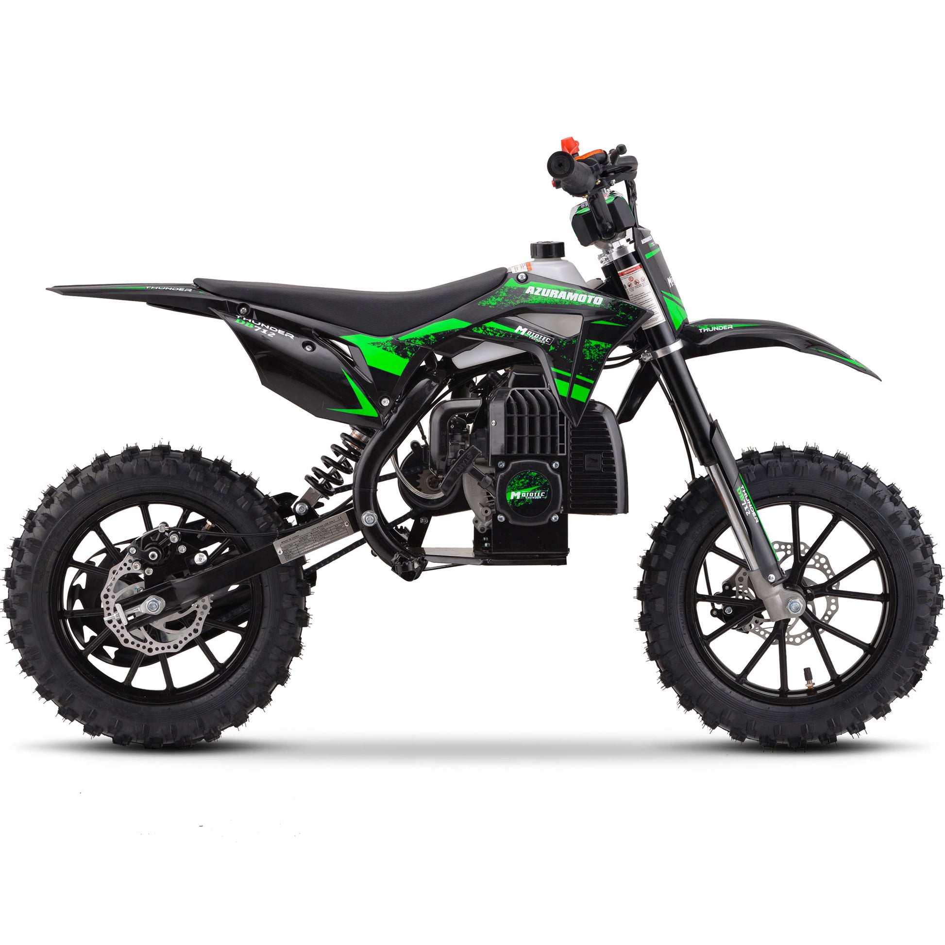 MotoTec Thunder 50cc 2-Stroke Kids Gas Dirt Bike Green - view 4