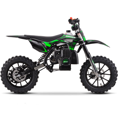 MotoTec Thunder 50cc 2-Stroke Kids Gas Dirt Bike Green - view 4
