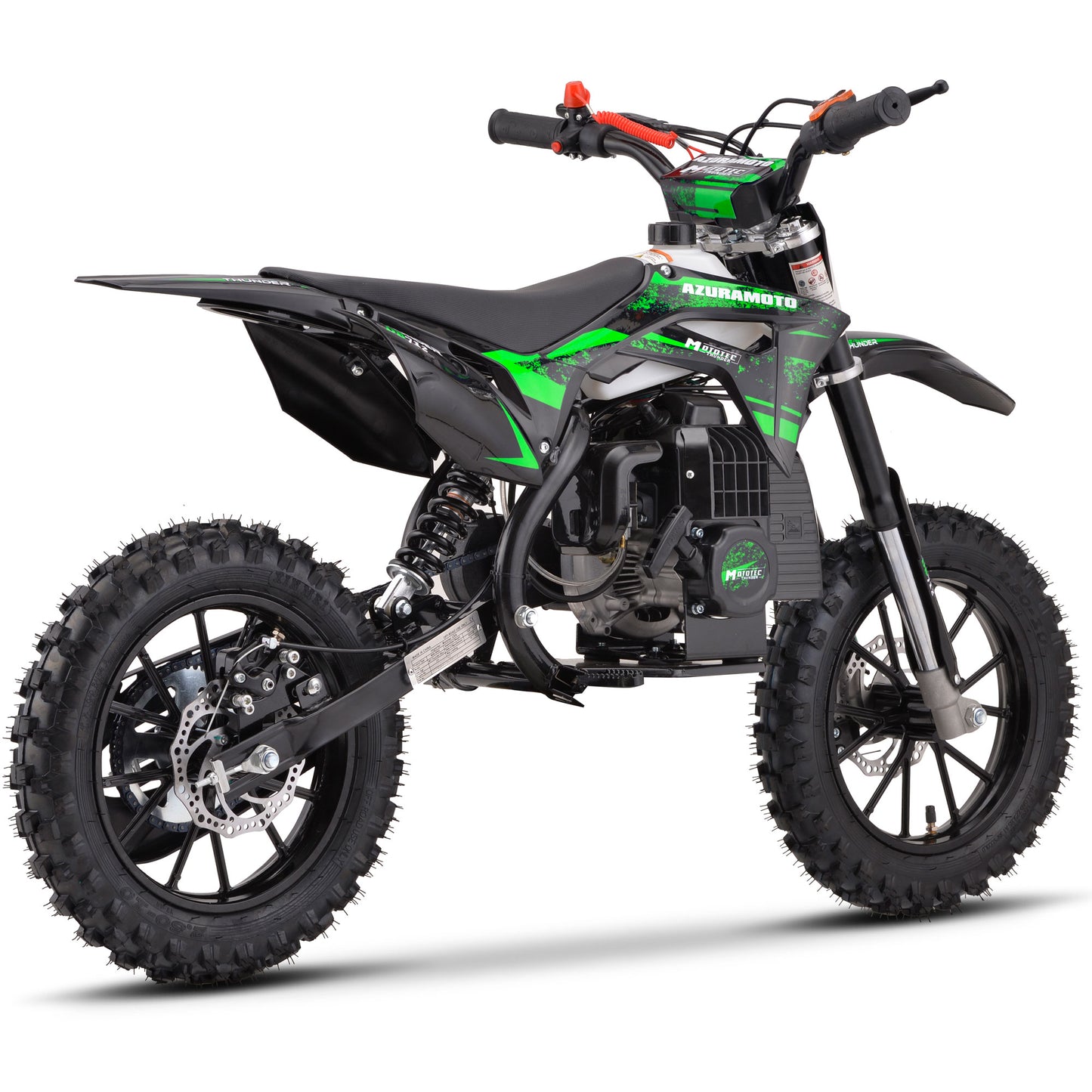 MotoTec Thunder 50cc 2-Stroke Kids Gas Dirt Bike Green - view 5