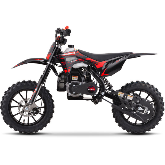 MotoTec Thunder 50cc 2-Stroke Kids Gas Dirt Bike Red - view 2