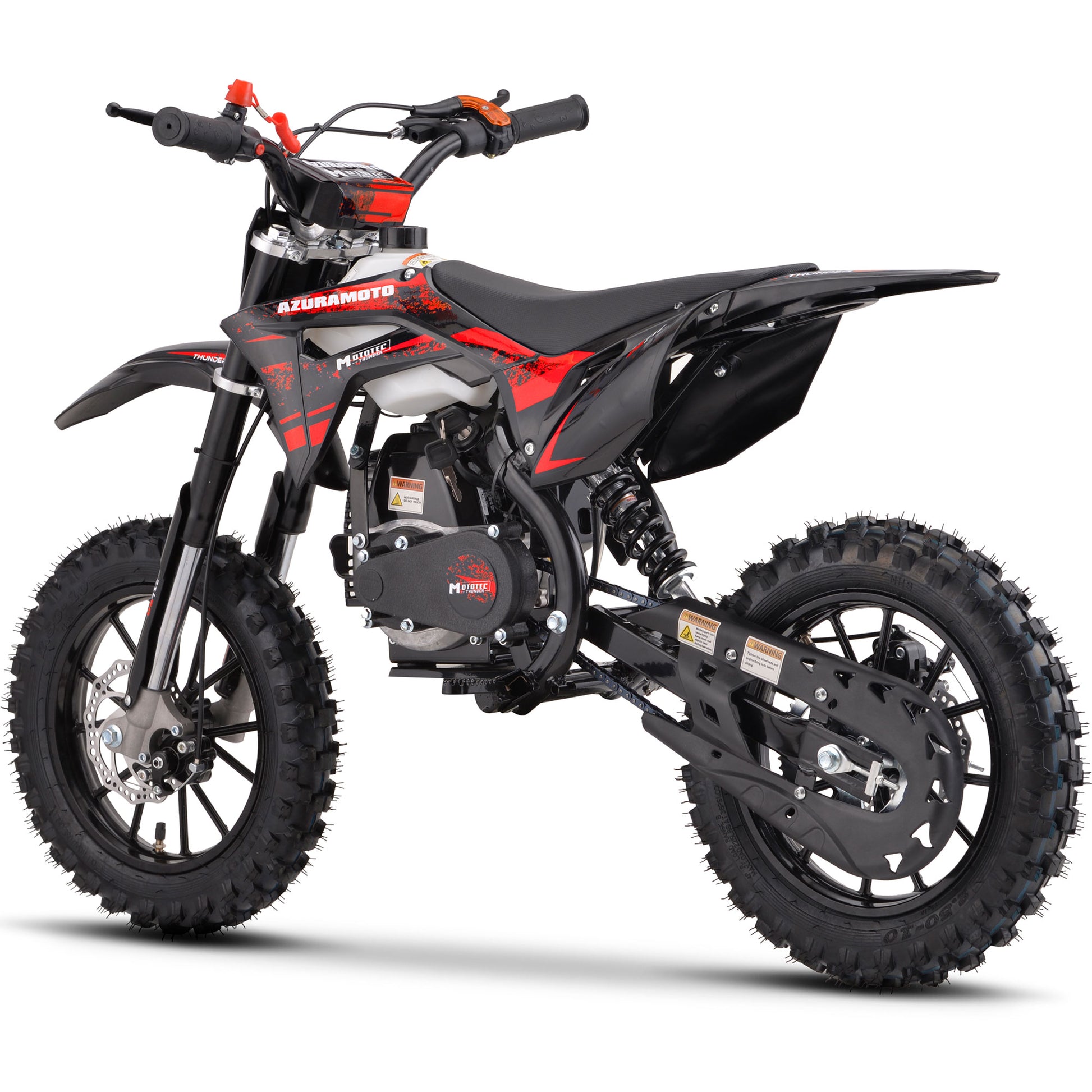 MotoTec Thunder 50cc 2-Stroke Kids Gas Dirt Bike Red - view 3