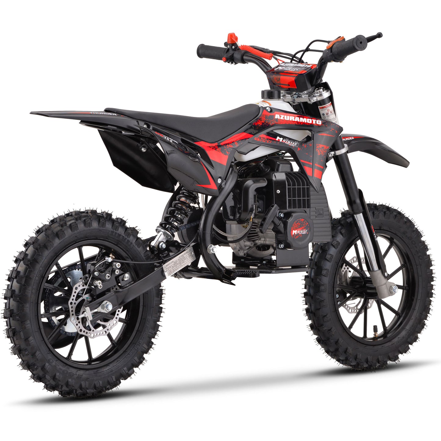 MotoTec Thunder 50cc 2-Stroke Kids Gas Dirt Bike Red - view 5