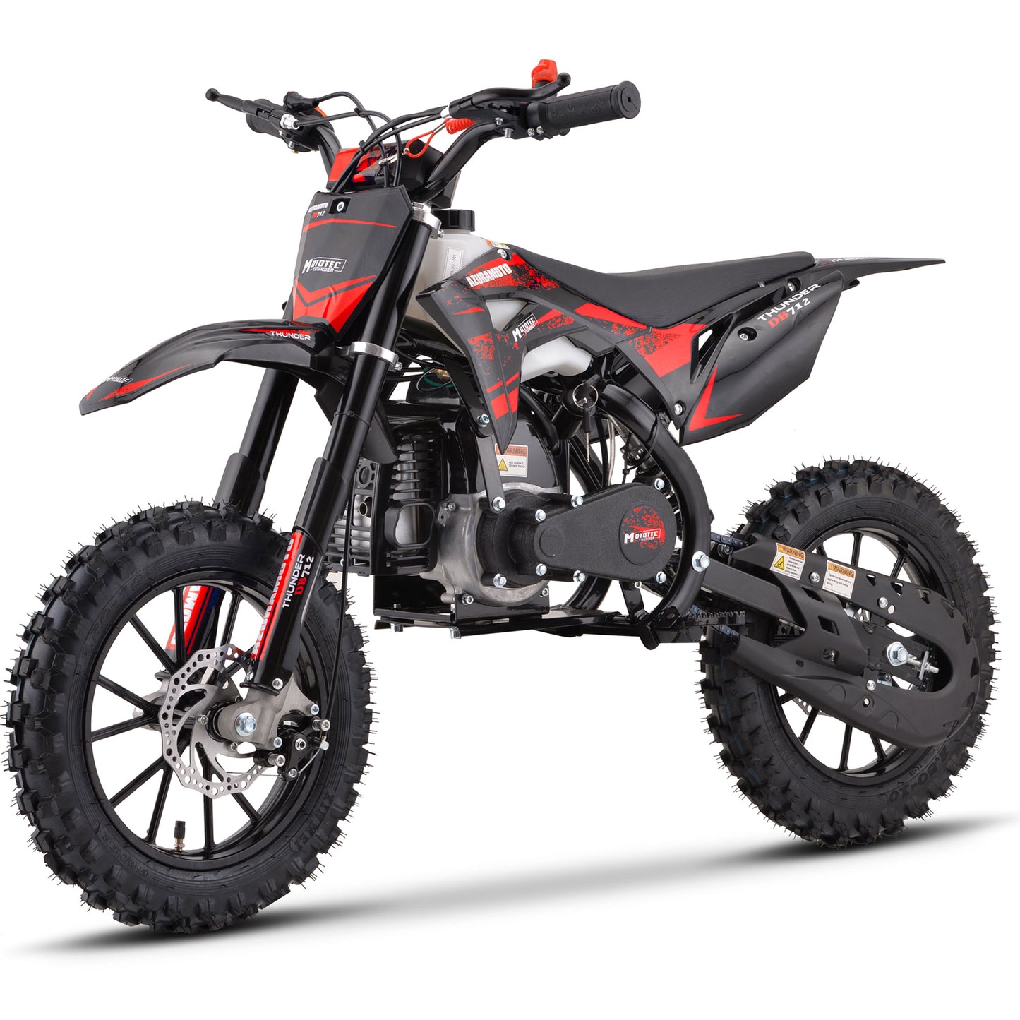 MotoTec Thunder 50cc 2-Stroke Kids Gas Dirt Bike Red - view 6
