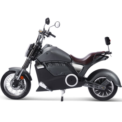 MotoTec Typhoon 72V 30Ah 3000W Lithium Electric Scooter Gray - view 5