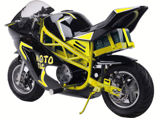 MotoTec 36V 500W Electric Pocket Bike GT Yellow - view 2