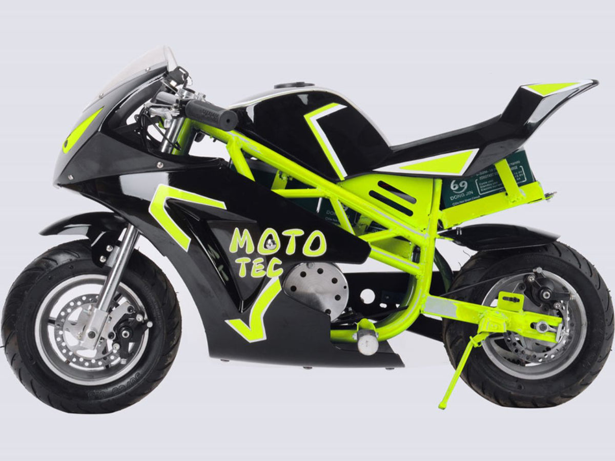 MotoTec 36V 500W Electric Pocket Bike GT Yellow - view 3