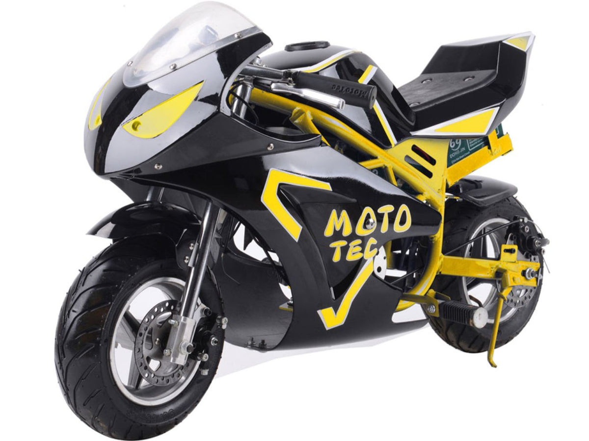 MotoTec 36V 500W Electric Pocket Bike GT Yellow - view 4