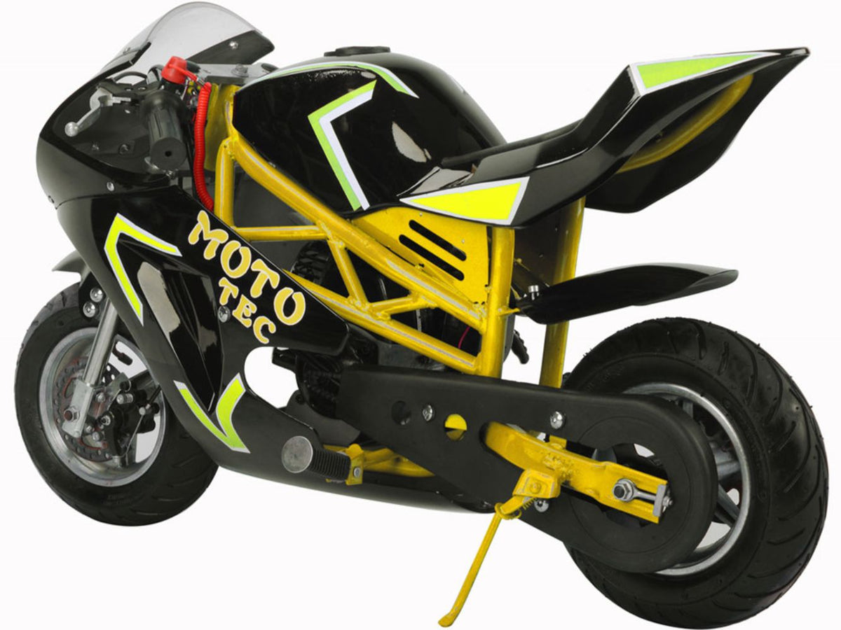MotoTec Gas Pocket Bike GT 49cc 2-Stroke Yellow - view 3