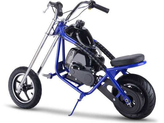 MotoTec 49cc Gas Mini Chopper Blue - view 2