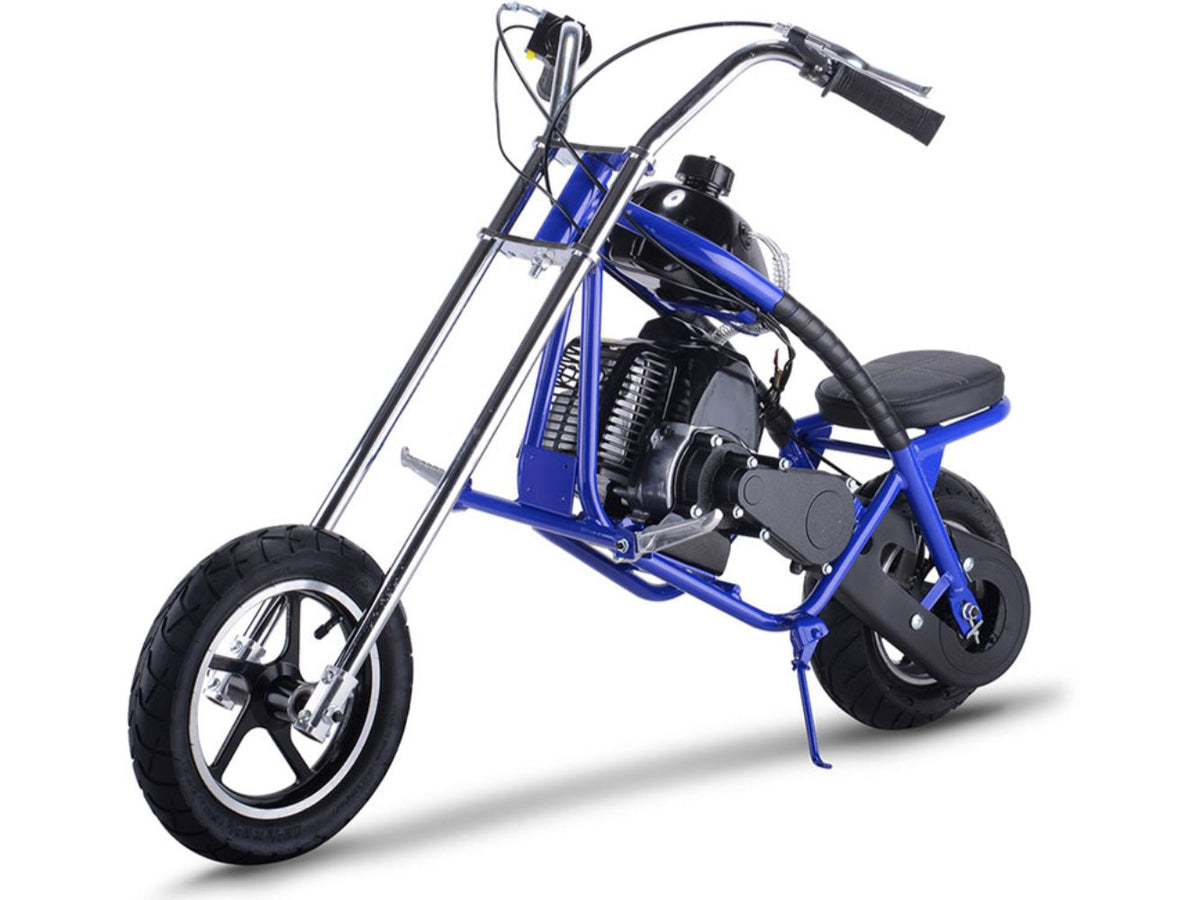 MotoTec 49cc Gas Mini Chopper Blue - view 4
