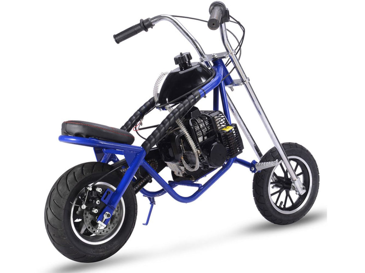 MotoTec 49cc Gas Mini Chopper Blue - view 6