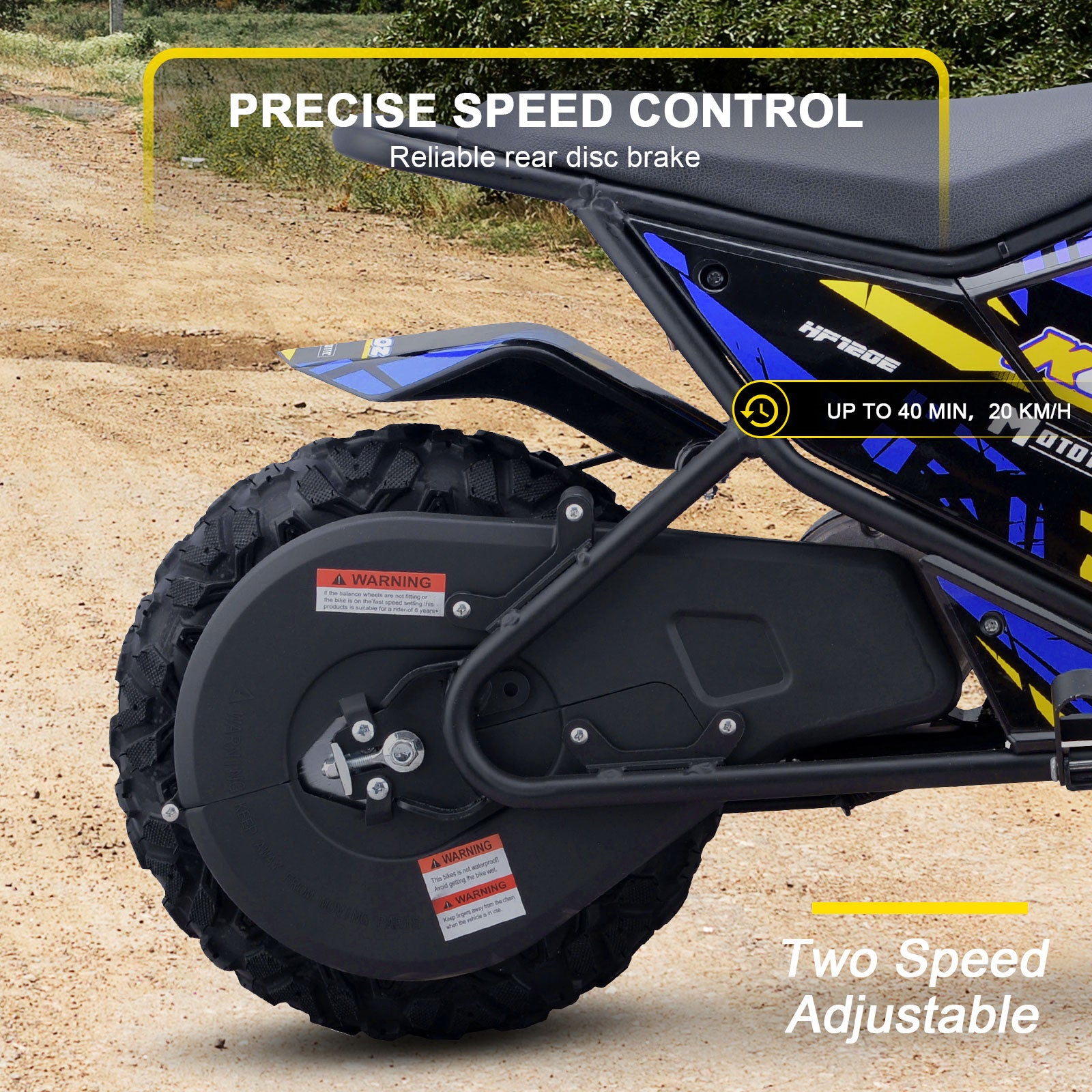 MotoTec 24V 250W (HP120E) Electric Mini Bike Blue - view 4