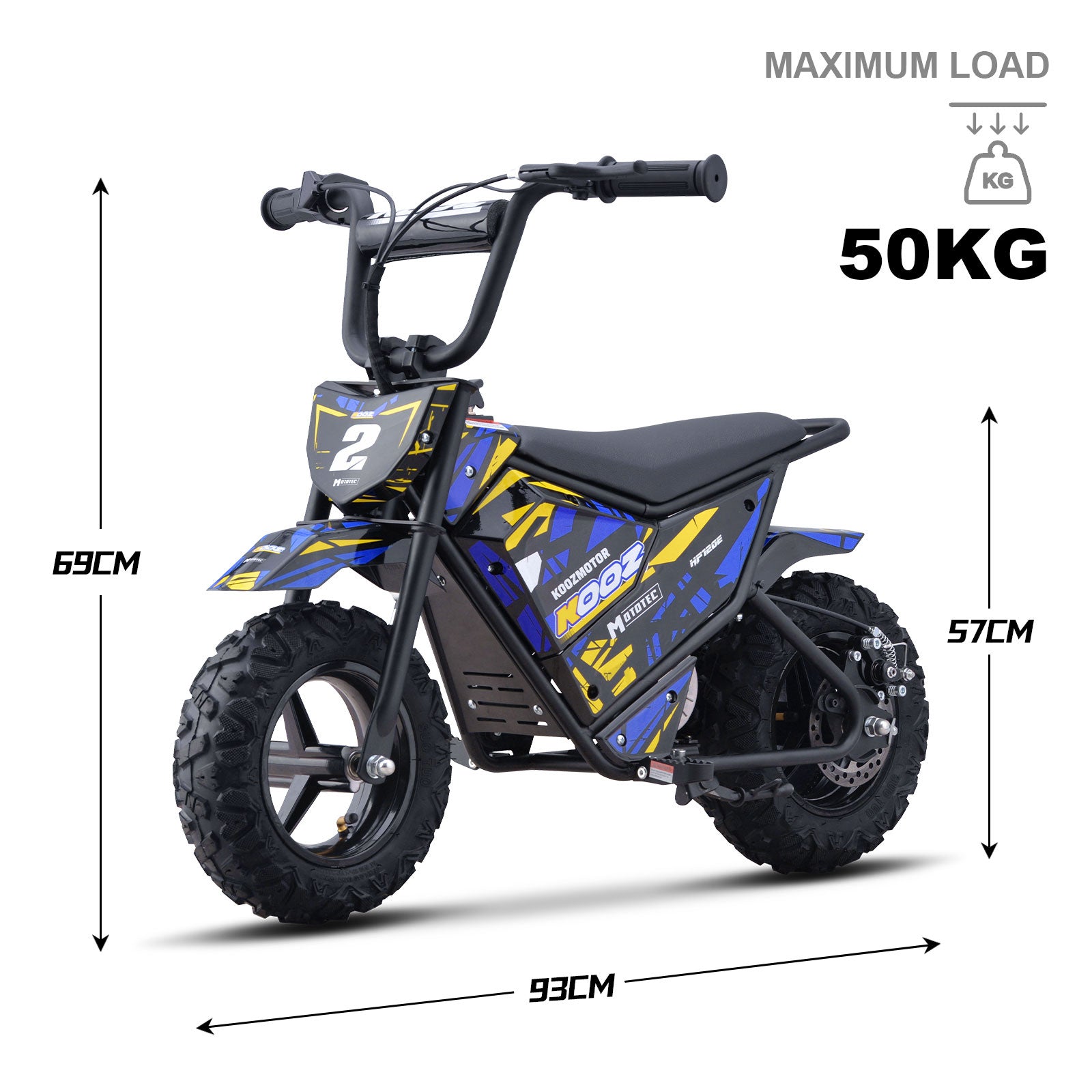 MotoTec 24V 250W (HP120E) Electric Mini Bike Blue - view 7
