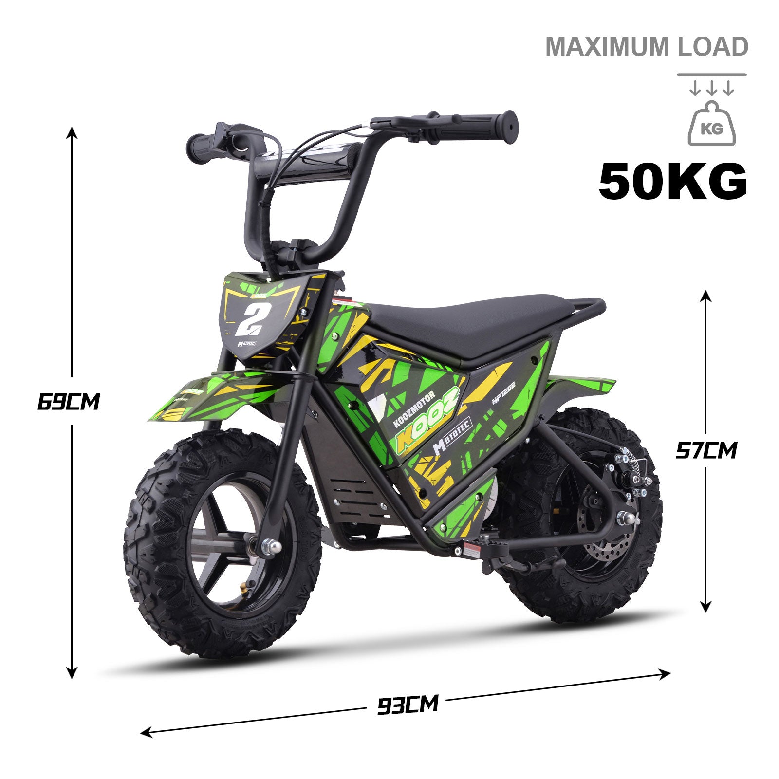 MotoTec 24V 250W (HP120E) Electric Mini Bike Green - view 7