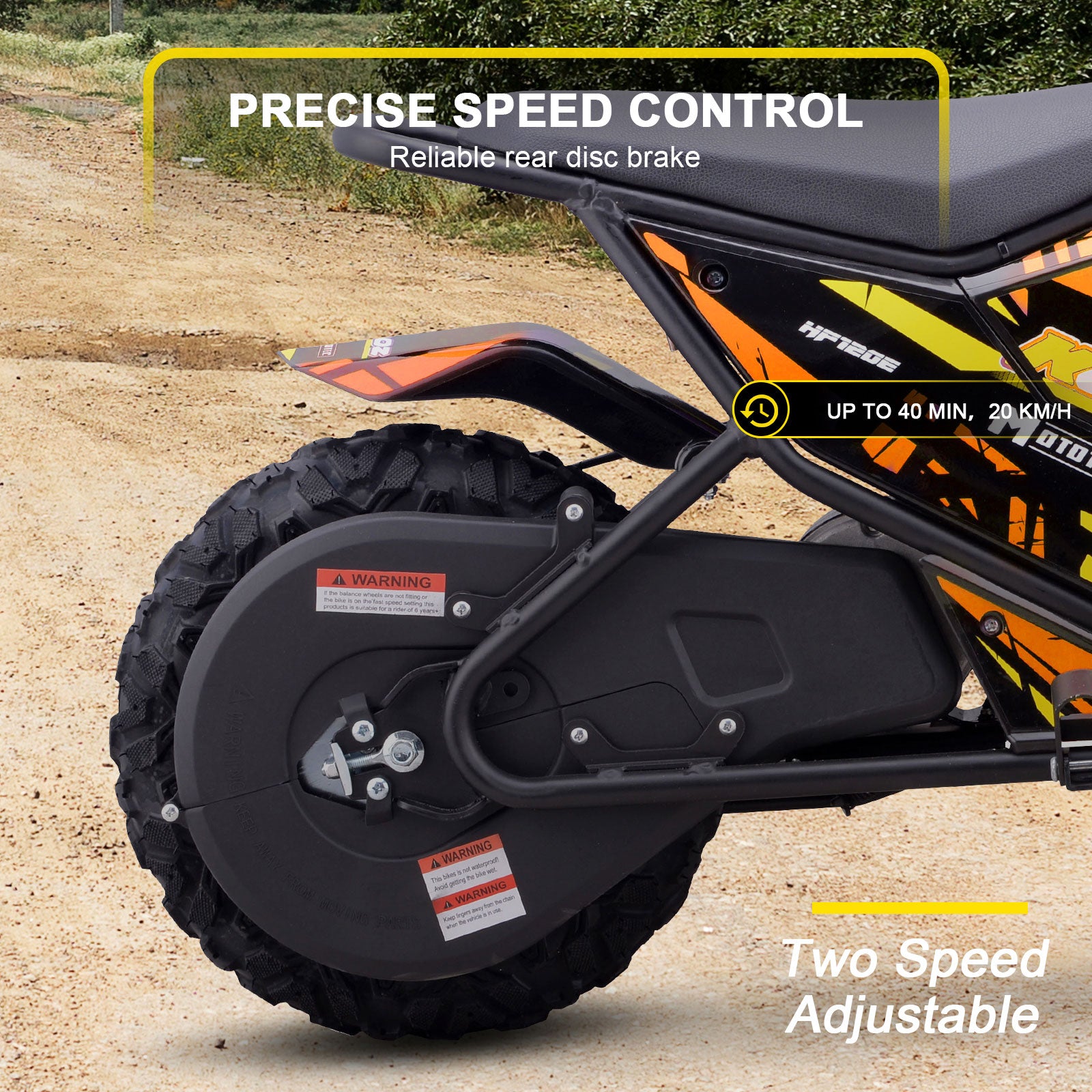 MotoTec 24V 250W (HP120E) Electric Mini Bike Orange - view 4