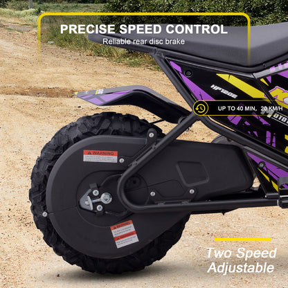 MotoTec 24V 250W (HP120E) Electric Mini Bike Purple - view 4
