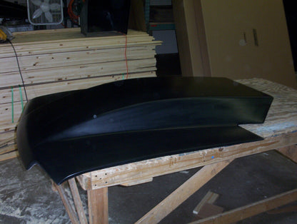 1987-1993 Mustang 6" Pin-On Fiberglass Hood With Cowl Induction Scoop Extended To Windshield - Glasstek H9081 - view 2