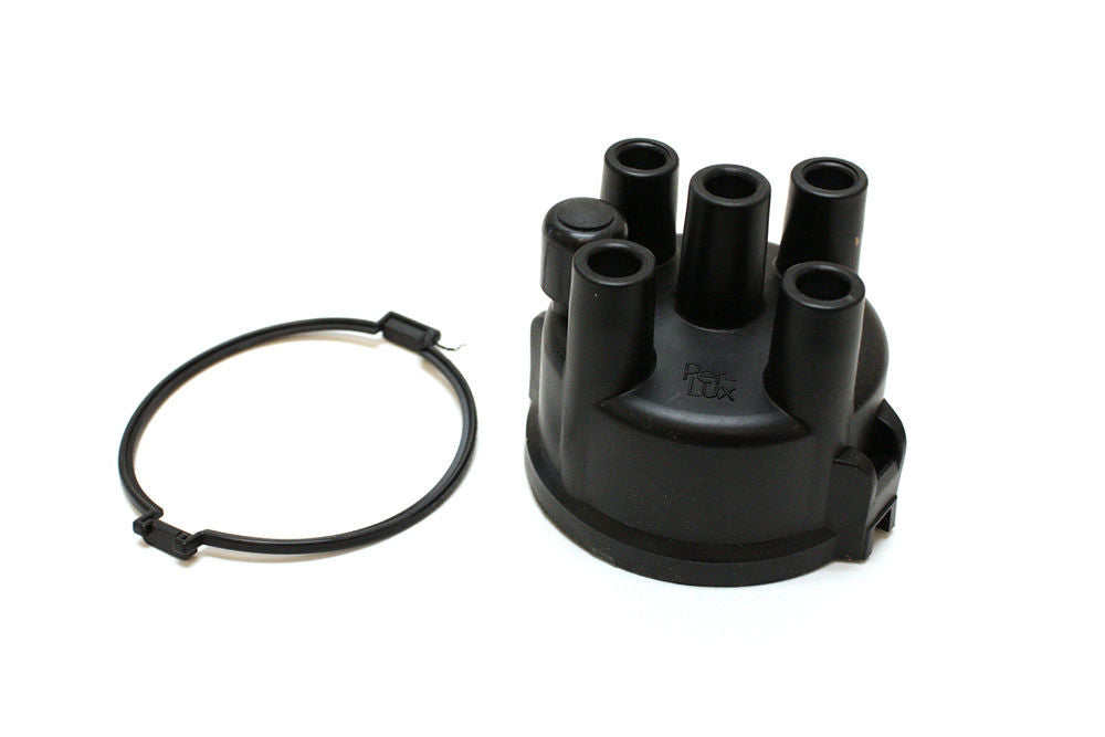 Pertronix Ignition Distributor Cap - Socket Style Terminals - Stainless Terminals - Clamp Down - Plastic - Black -