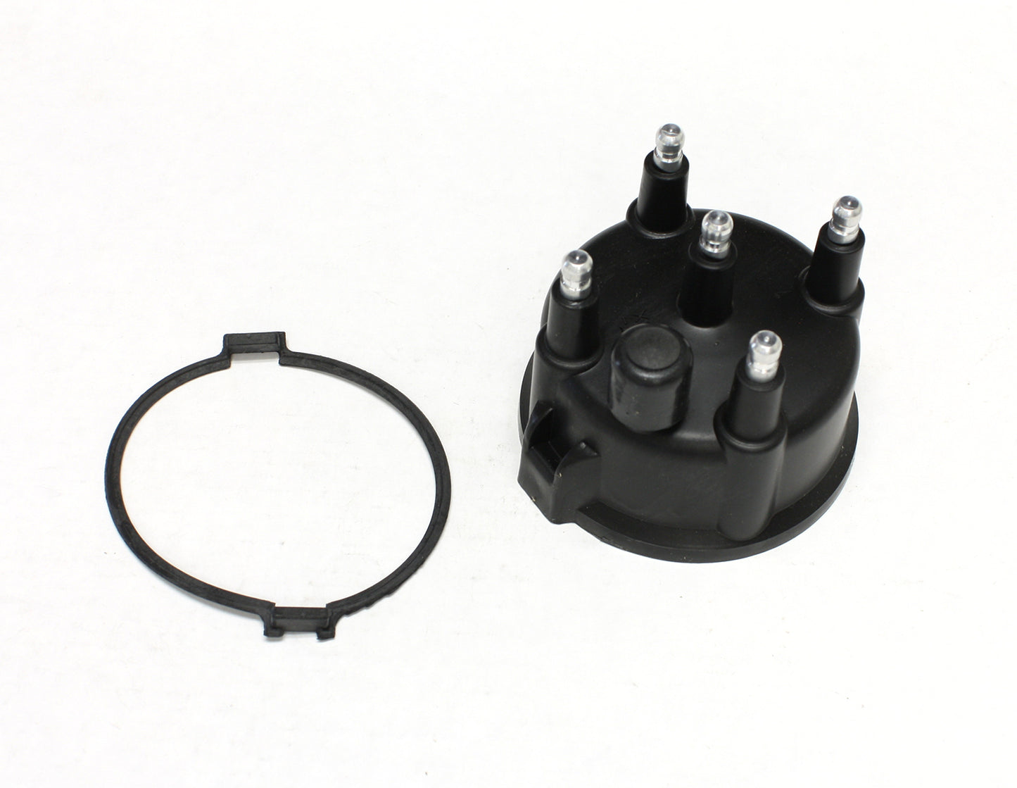 Pertronix Ignition Distributor Cap - HEI Style Terminals - Stainless Terminals - Clamp Down - Plastic - Black - Vented