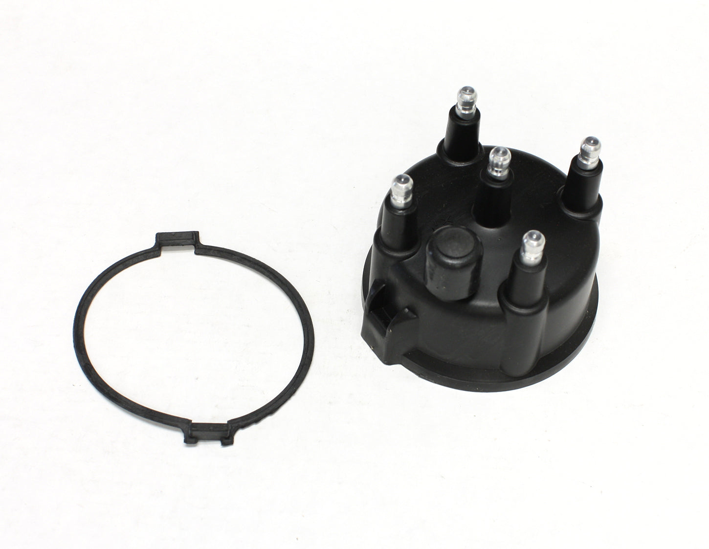 Pertronix Ignition Distributor Cap - HEI Style Terminals - Stainless Terminals - Clamp Down - Plastic - Black - Vented