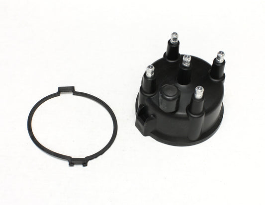 Pertronix Ignition Distributor Cap - HEI Style Terminals - Stainless Terminals - Clamp Down - Plastic - Black - Vented