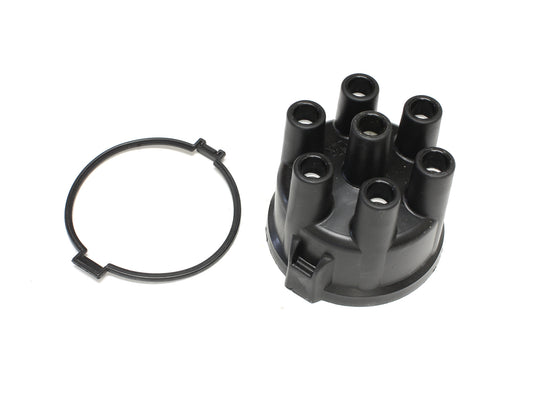 Pertronix Ignition Distributor Cap - Socket Style Terminals - Stainless Terminals - Clamp Down - Plastic - Black -