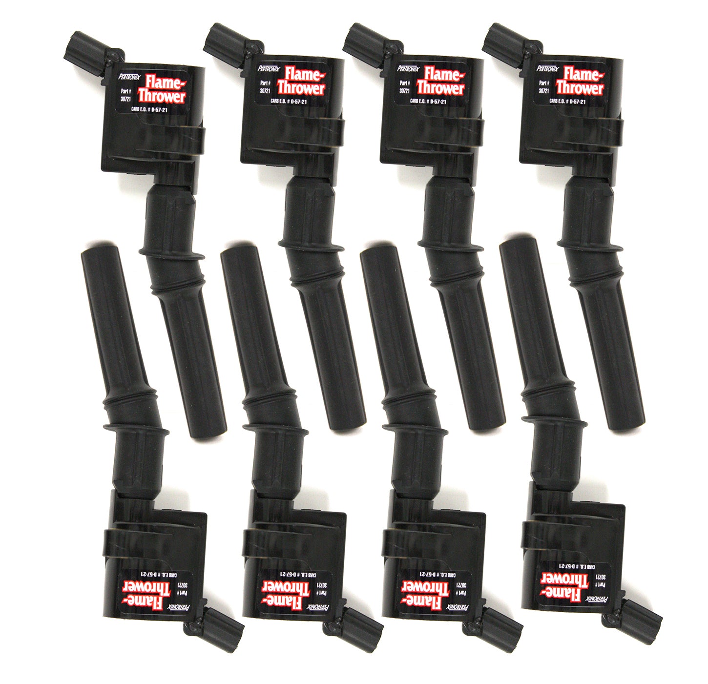 Pertronix Ignition Ignition Coil Pack - Flame Thrower - Coil-On-Plug - Black - Ford Modular - Set of 8
