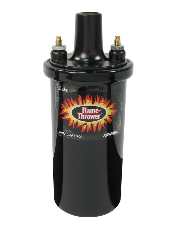 Pertronix Ignition Ignition Coil - Flame Thrower - Canister - 3.00 ohm - Female Socket - 40000V - Epoxy Filled - Black