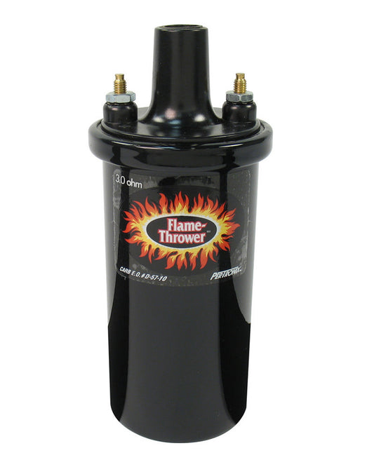 Pertronix Ignition Ignition Coil - Flame Thrower - Canister - 3.00 ohm - Female Socket - 40000V - Epoxy Filled - Black