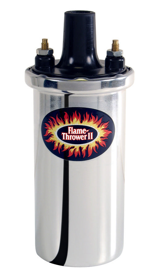 Pertronix Ignition Ignition Coil - Flame Thrower II - Canister - 0.60 ohm - Female Socket - 45000V - Oil Filled -