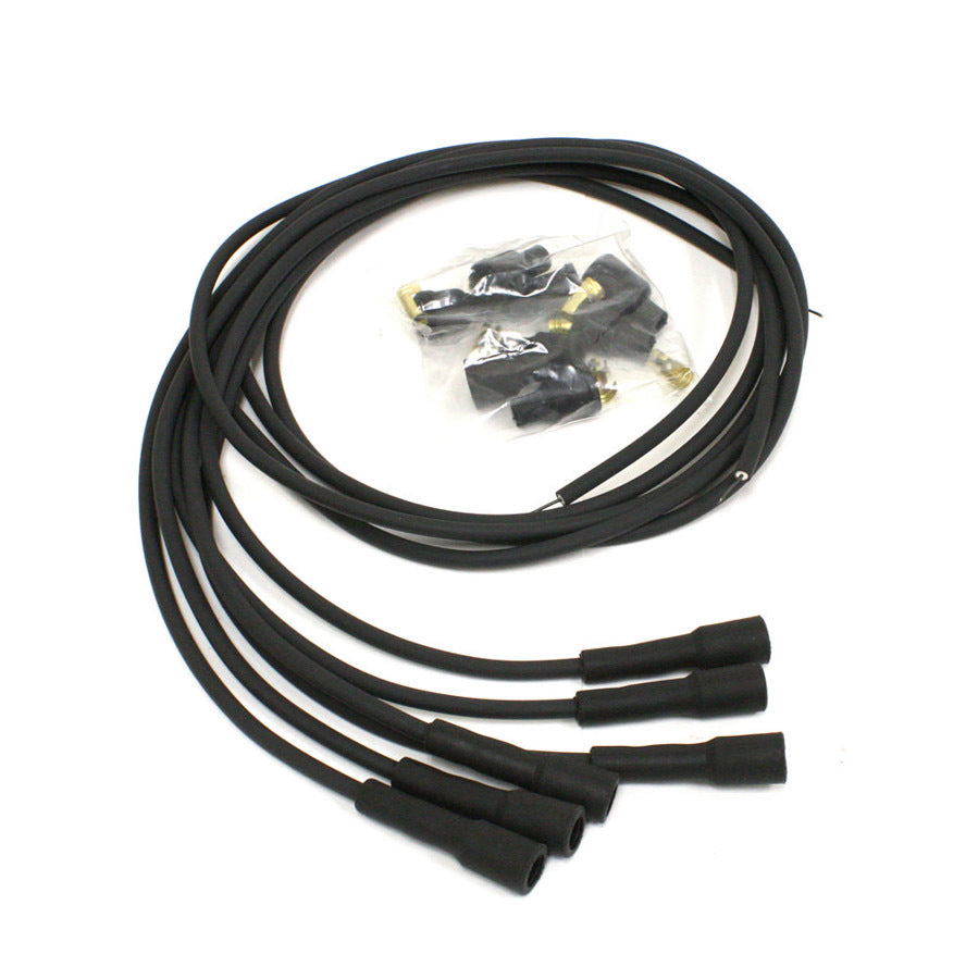 Pertronix Ignition Spark Plug Wire Set - Flame-Thrower - 7 mm - Black - Straight Plug Boots - Socket Style - Universal