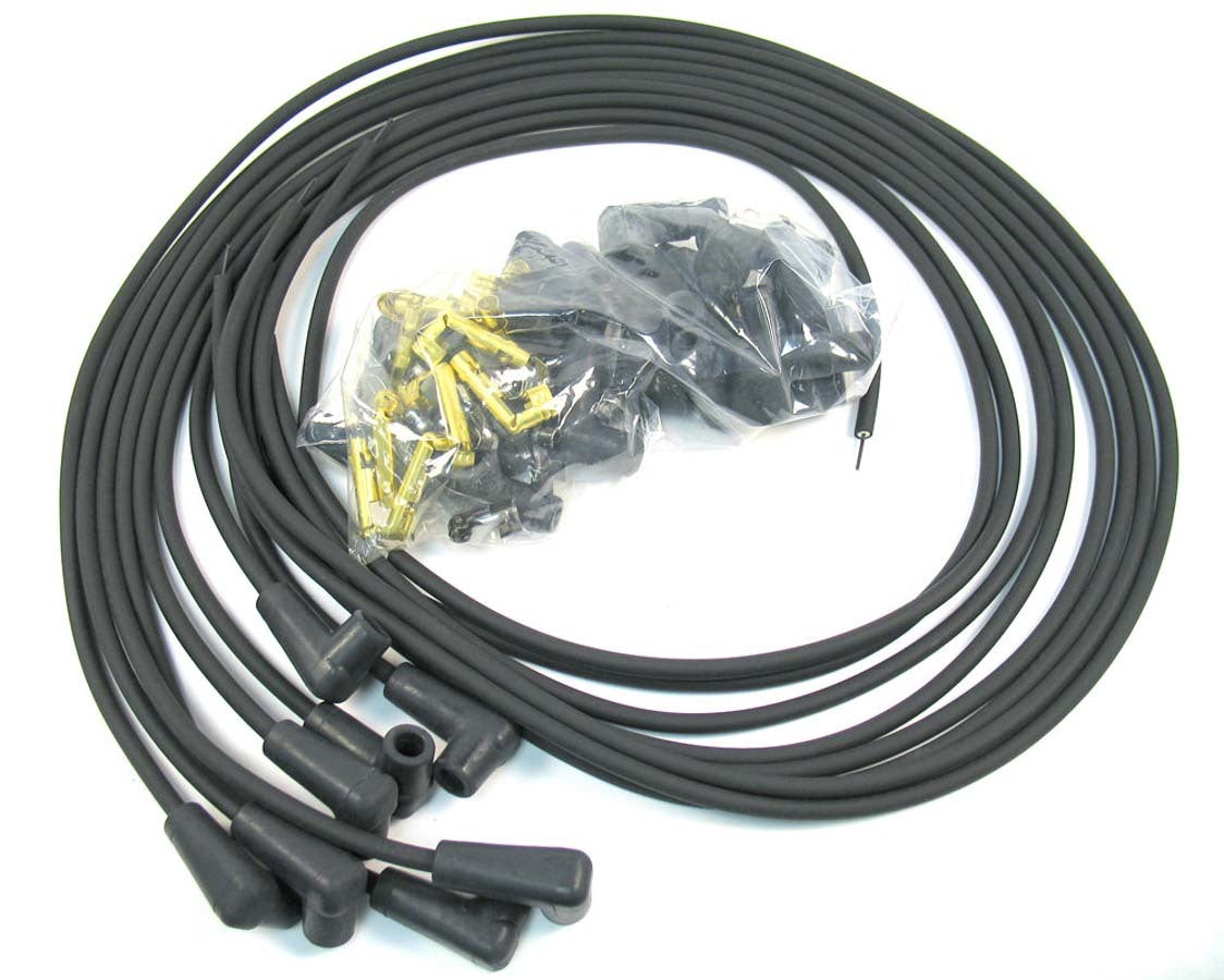 Pertronix Ignition Spark Plug Wire Set - Stock-Look - Spiral Core - 7 mm - Black - 90 Degree Plug Boots - Socket Style