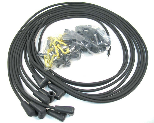 Pertronix Ignition Spark Plug Wire Set - Stock-Look - Spiral Core - 7 mm - Black - 90 Degree Plug Boots - Socket Style