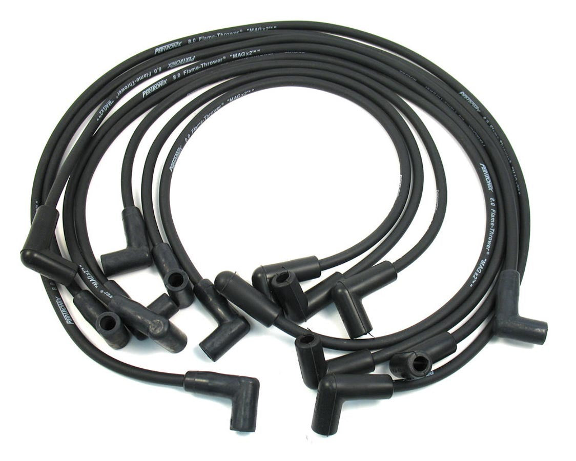 Pertronix Ignition Spark Plug Wire Set - Magx2 - Spiral Core - 8 mm - Black - 90 Degree Plug Boots - HEI Style