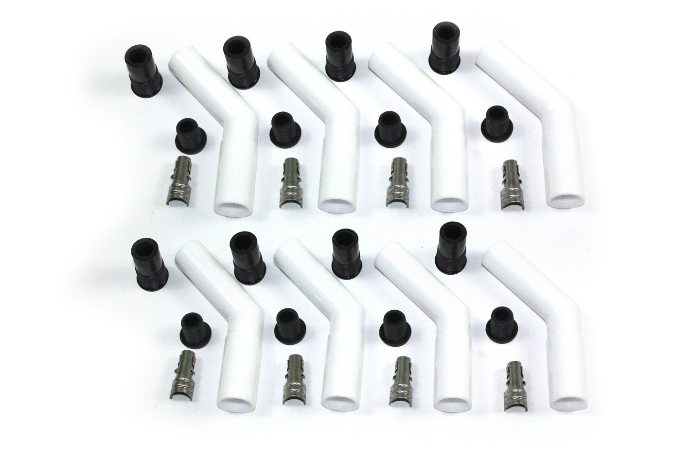 Pertronix Ignition Boot / Terminal Kit - Spark Plug - 8 mm - 45 Degree - White - Set of 8