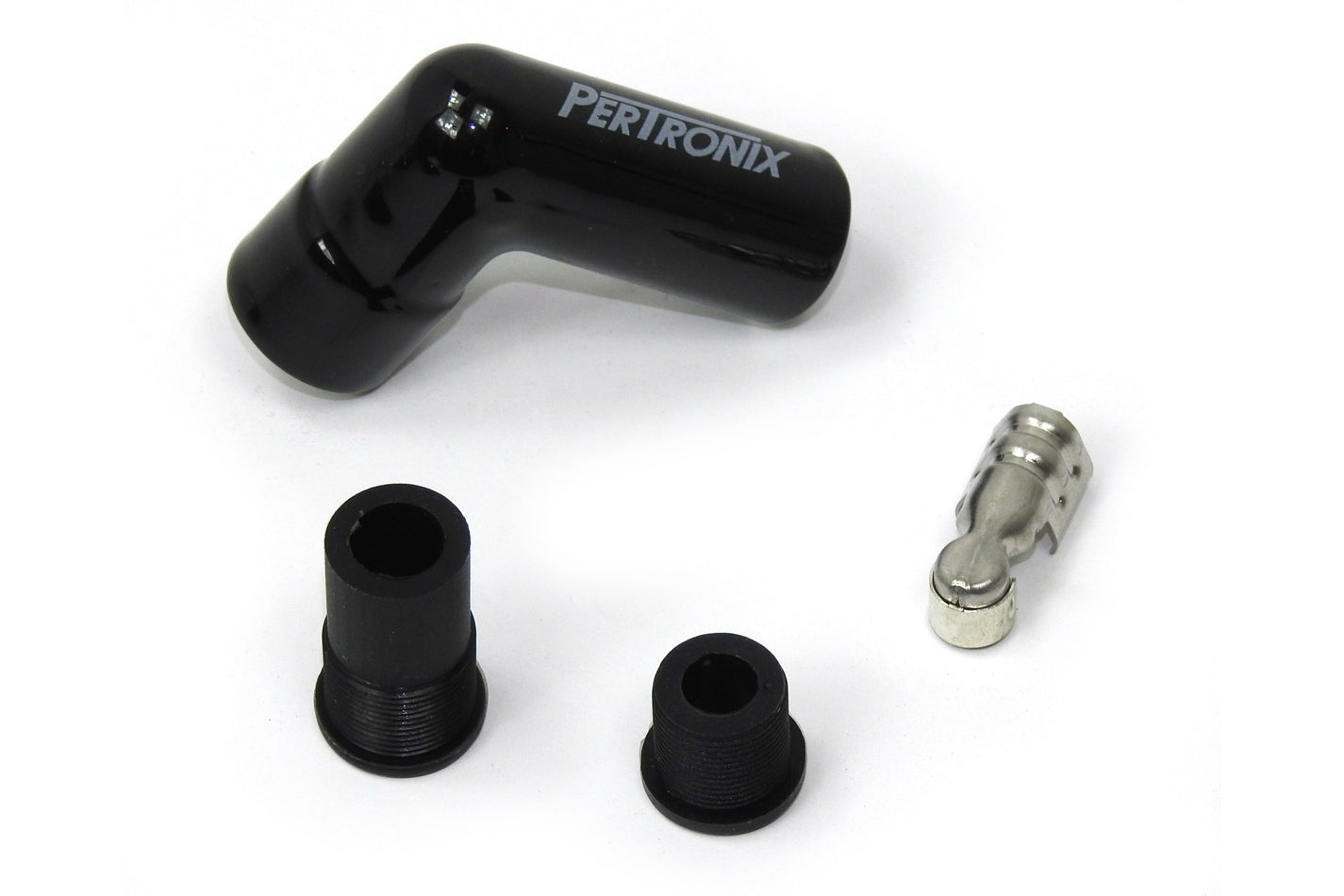Pertronix Ignition Boot / Terminal Kit - Spark Plug - 8 mm - 90 Degree - Black - Set of 8