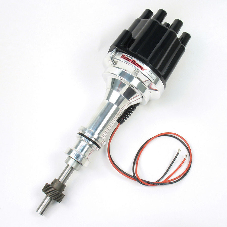 Pertronix Ignition Distributor - Flame-Thrower Plug N Play Billet - Magnetic Pickup - Mechanical Advance - Socket
