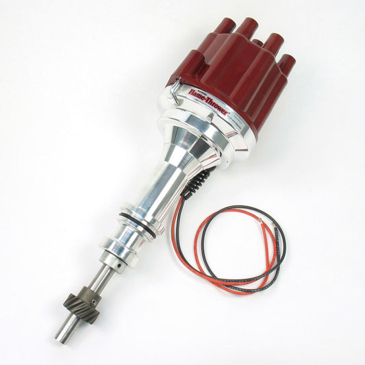 Pertronix Ignition Distributor - Flame-Thrower Plug N Play Billet - Magnetic Pickup - Mechanical Advance - Socket